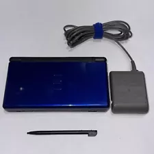 Nintendo DS Lite Dark Navy Blue Handheld Console W/ Charger Tested