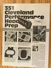 ENG257 Article Engine Ford 351 Cleveland Performance Head Prep Jun 1986 4 page