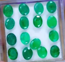 5.09 ct 16-pcs Oval Cut Natural Zambian Emerald Gemstones Appraisal $5,599