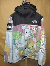 Supreme TNF North Face Atlas World Map Coaches Jacket W Hood Snaps