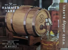 Hammer & Axe Wood Whiskey Barrel 1 L 800 ml 27 FL OZ NEW in Box