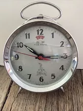 Vintage Mechanical Wind Up Alarm Clock Chinese FIVE RAMS China Working