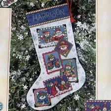 Snowman Snapshots Christmas Stocking Cross Stitch Kit Unworked 16 in