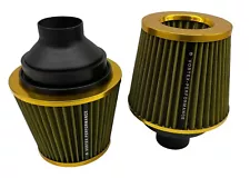 VORTEX Dual Cone Intake Cold Air filters for BMW N54 335i 335xi E90 E92 - GOLD (For: 2007 BMW 335xi)