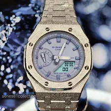 Series81 G-Shock GMAS2100 BA-22 Blue Woman's Casioak Diamond Frost S-Steel Watch