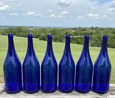 Cobalt Blue Glass Wine Bottle 1.5L - Decor, Home Brew, or Crafts- 6 Available!