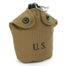 US Army World War 2 WW2 Water Bottle Canteen with Stamped Cover Reproduction