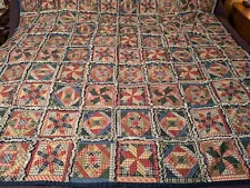 Vintage Full Size Home Made Patchwork Rag Quilt