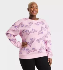 Barbie NEW♈Licensed Women's Oversized Sweat shirt size S~Pink/purple's