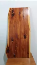 Red Cedar Slab Live Edge 35.5" Long x 1" Thick 14.25"-17.25" Light Laquered