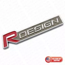 R-Design Rear Trunk Badge Nameplate Emblem For Volvo Sport Decorate Chrome Red (For: 2014 Volvo S60)