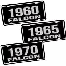 Compatible w Ford Falcon Muscle Car 1960-1970 Black Silver Metal License Plate