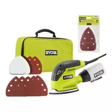 RYOBI Power Tool Finishing Sander 12500 RPM Corded w/ Dust Bag Storage Case