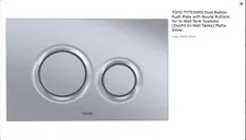 TOTO YT930#MS Dual Button Push Plate with Round Buttons for In Wall Tank Systems