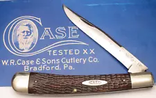 Antique CASE TESTED 1920-40 6151 "Banana" Folding Hunter Knife Green Bone