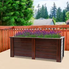 Rectangle Wood Flower Vegetable Herb Box Indoor & Outdoor Wood Planter Box