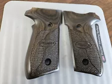 Altamont Sig P229 P228 Silver Black Checkered For DAK DAO Custom Shop Grips