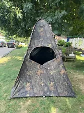 Ameristep Mossy Oak Camouflage 1 Person Outhouse Pack-In Hunting Blind