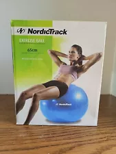 Nordic Track Exercise Ball Blue 65cm With Exercise Chart & Pump NIB