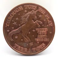 Terra Toys Store Austin Texas Unicorn $5 Coin Medallion Children's Advertising