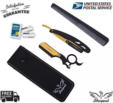 THE ULTIMATE THROAT BLUE SHAVING RAZOR BARBER SALON SHARPYEND "10 FREE BLADES"