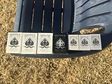 7 Preowned Ellusionist Decks - White Ghosts, Black Ghost, Gaff, and Mini Decks