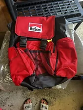 Vintage Marlboro Adventure Team Promo Red Backpack Hiking Camping Gear and Hat