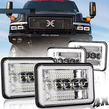 4PCS For GMC C4500 C5500 Topkick 2003-2009 DOT 4x6" LED Headlights Hi/Lo Beam H4 (For: More than one vehicle)