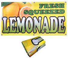 2x4 ft FRESH SQUEEZED LEMONADE Banner Sign - Polyester Fabric yb