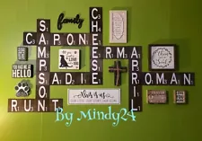 Large Scrabble Wall Tiles / Beautifully Stained / Or can be painted