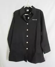 Mary Kay Smock Consultant Beauty Lab Coat Black Pink Buttons Size Medium NEW