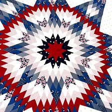 Patriot Texas Lone Star Handmade Cotton King Size Patchwork quilt top/topper