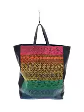 CELINE Tote Bag Leather Multicolor Animal