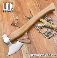 LMK 23.0 in Hand Crafted 440C Steel Felling Axe Knife Walnut Wood Simple Axe