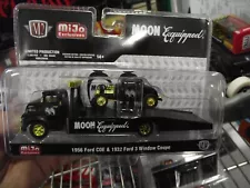 M2 1/64 MOON 1956 ford COE ramp & 1932 ford 3 window chase car NIB