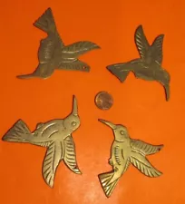 VINTAGE lot OF 4 BRASS HUMMINGBIRDS GREAT FOR MAKING WIND CHIME CHIMES