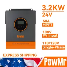 3200W 24V Solar Inverter Hybrid 110/120V AC MPPT 100A Controller Accessory MC4