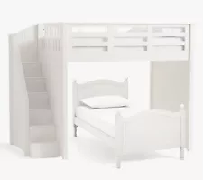 Pottery Barn Catalina Stair Loft Bed & Lower Bed Set, bunk bed ( Twin Over Twin)