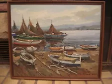 Zamora Munoz 1928-2006 Listed Artist Spain Seascape One Of Two ON Ebay Estate