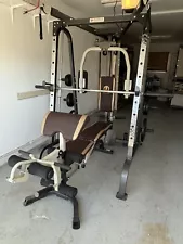 Marcy MD-9010G Smith Machine with Bench, attachments, and weights