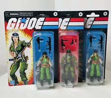 GI Joe Retro Lady Jaye/Lonzo 3.75” Figure (light Wear) New Lot Of (3)