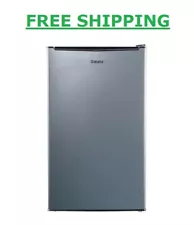 Galanz 3.3 Cu Ft One Door Mini Fridge, Estar, Stainless Steel Look