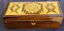 Beautiful Handcrafted Wooden Jewelry Box – GORGEOUS OVERLAY DESIGN – VGC