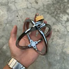 Bondage Metal Cross Handcuffs for Male Restraints Slave Lockable Wrist Shackles