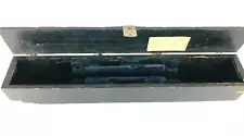 Black Hinged Wood Antique Gun Scope Storage Display Box Blue Velvet Lining