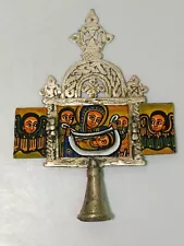 Ethiopian Coptic Metal Icon Altar Orthodox Triptych Christian Religious African