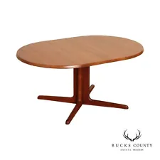 Danish Modern Style Solid Teak Oval Extension Dining Table