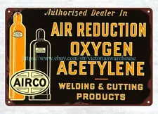 AIR REDUCTION OXYGEN-ACETYLENE metal tin sign old signs for sale