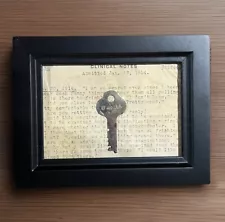 Framed Insane Asylum Interview Excerpt Original Medical Cabinet Key