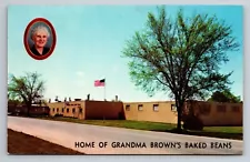 Home Of Grandma Brown's Baked Beans Mexico New York Vintage Unposted Postcard